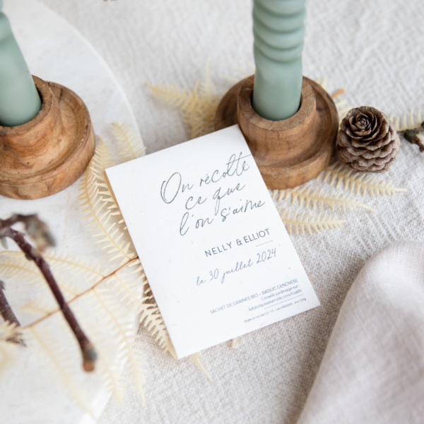 Cadeau invité mariage avec des graines