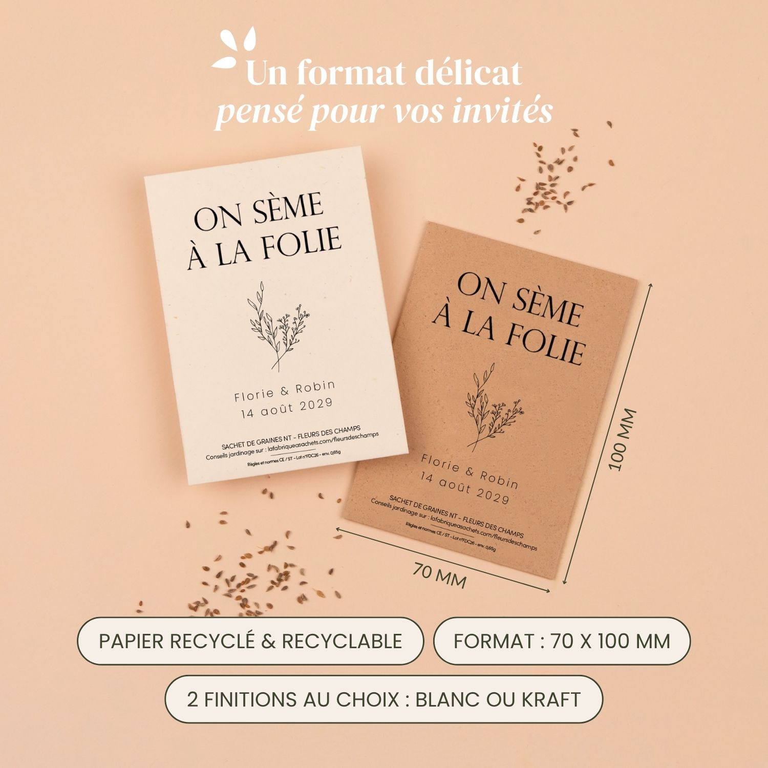 On sème à la folie - Sachets de graines personnalisés mariage nature – Image 4