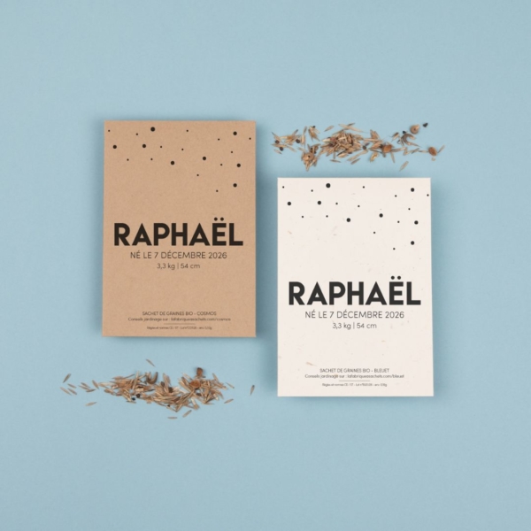 Petit poids - Sachets de graines personnalisés naissance