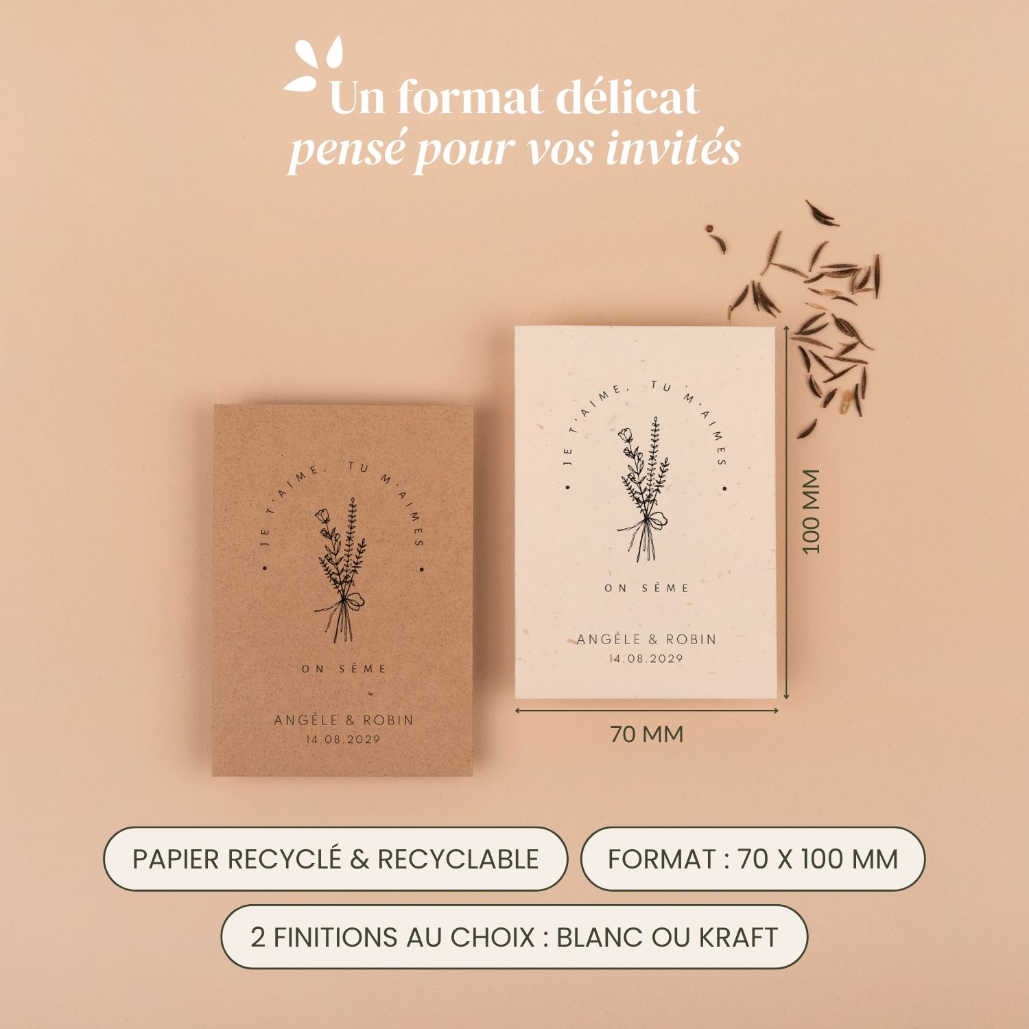 Tu m'aimes, On sème - Cadeau invité mariage champêtre et minimaliste – Image 4