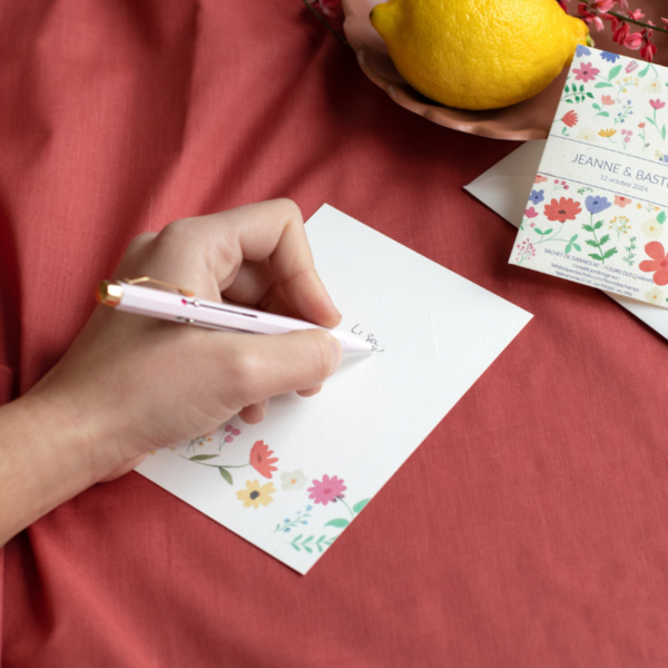 Carte de correspondance mariage coloré