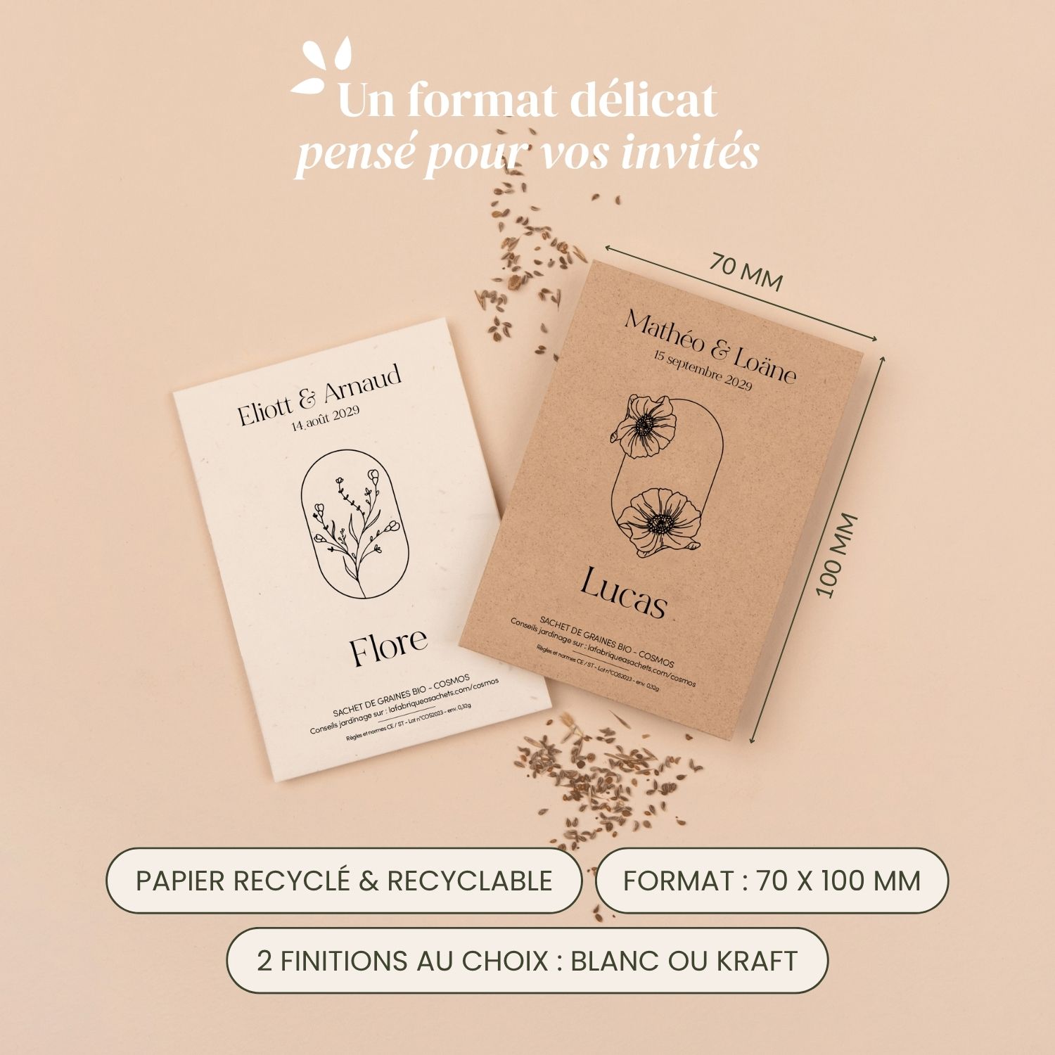 Marque-place mariage champêtre à semer – Image 4