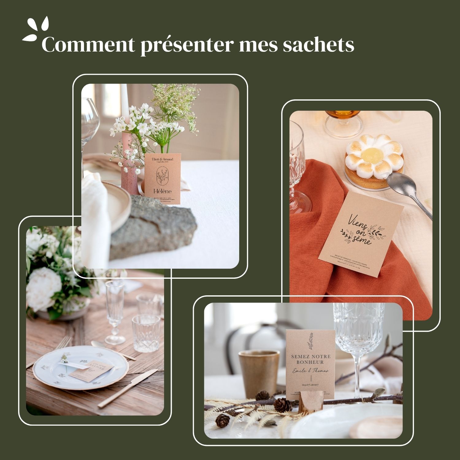 Marque-place mariage champêtre à semer – Image 9