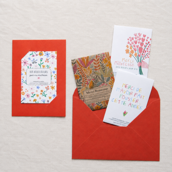 Pack Merci Maitresse - 4 sachets de graines à offrir