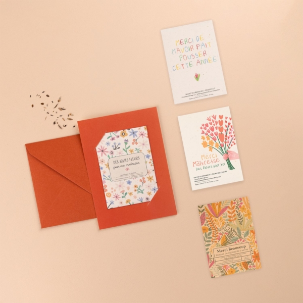 Pack Merci Maitresse - 4 sachets de graines à offrir