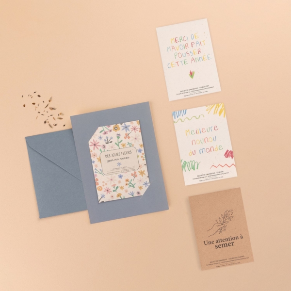 Pack Merci Nounou - 4 sachets de graines à offrir