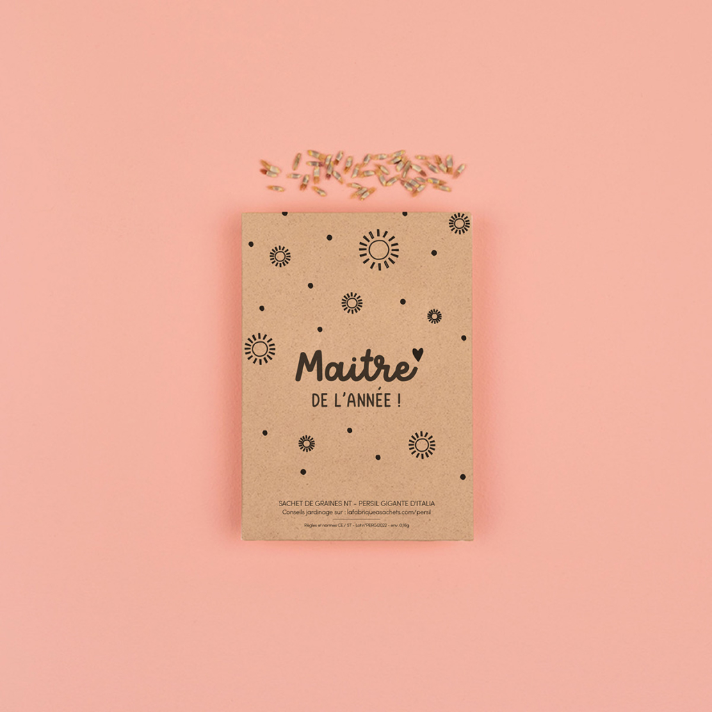 Maitre de l'année - Sachets de graines à offrir