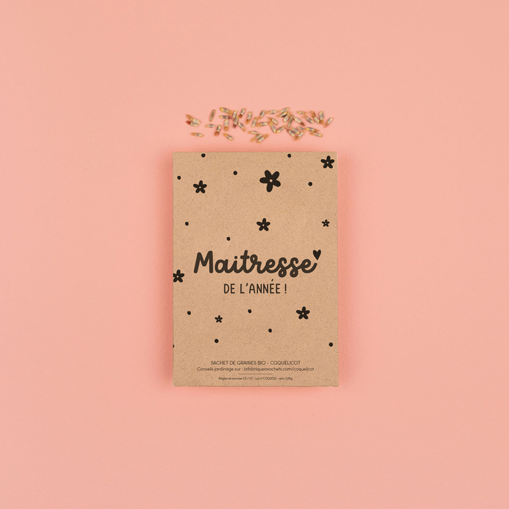 Maitresse de l'année - Sachets de graines à offrir