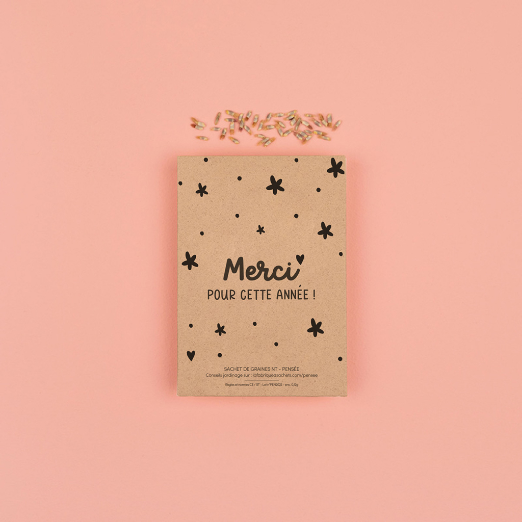 Merci pour cette année - Sachets de graines à offrir