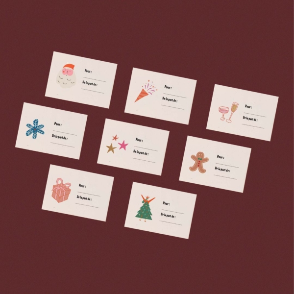 Étiquettes cadeaux - Pack de 8 sachets de graines