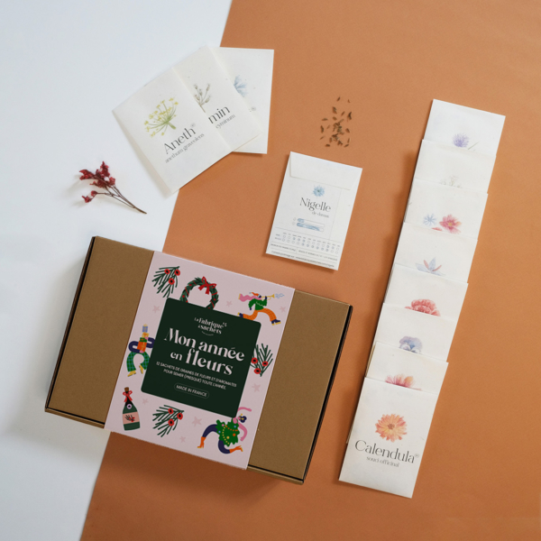 Mon Année en Fleurs • Coffret jardinage 12 sachets