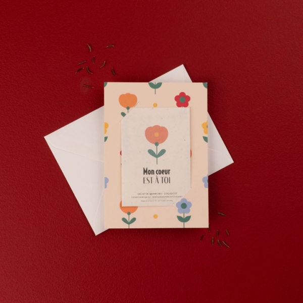 Mon coeur est à toi - Carte d'amour à semer