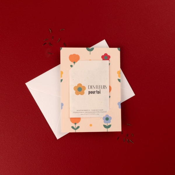 Des fleurs pour toi - Carte d'amour à semer