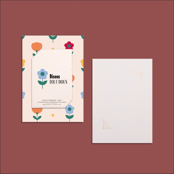 Bisous toux doux - Carte d'amour à semer