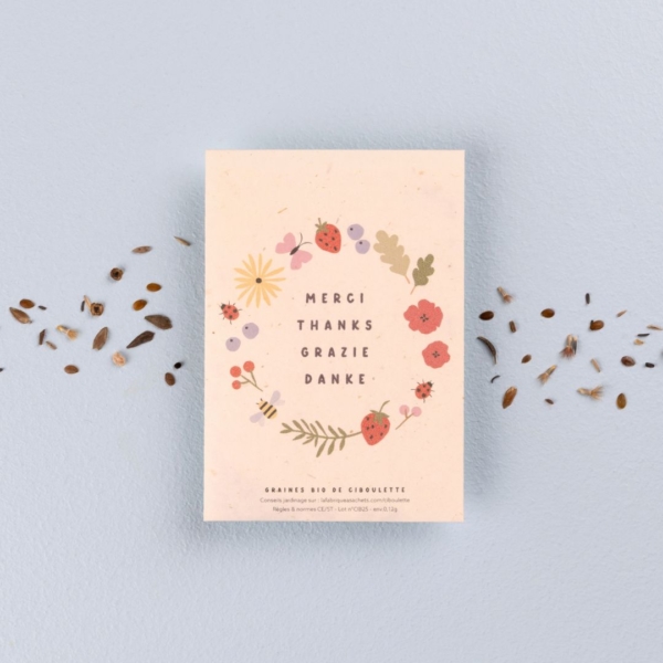 Merci Thanks Grazie Danke - Sachets de graines à offrir
