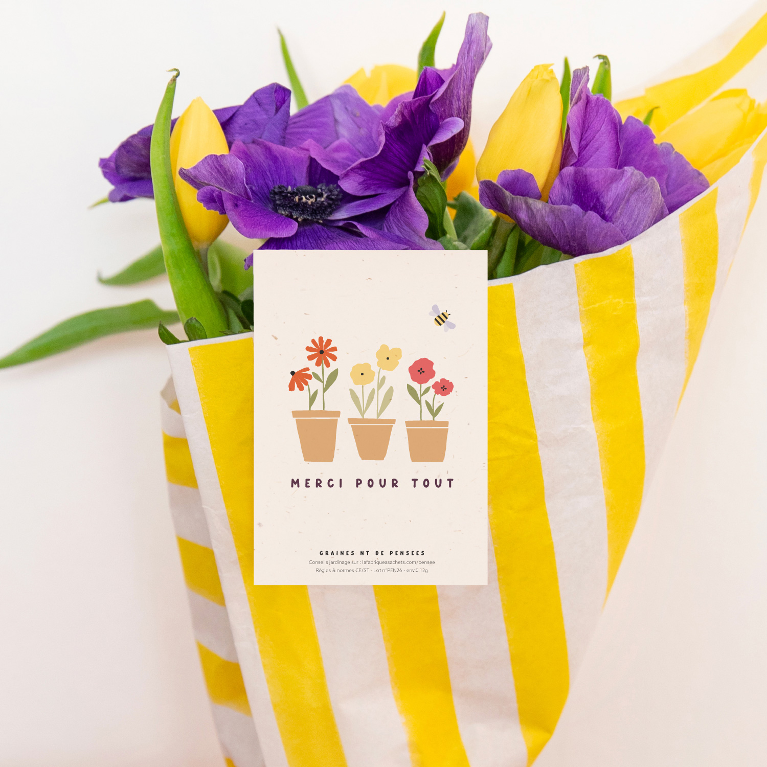 carte de remerciement à planter