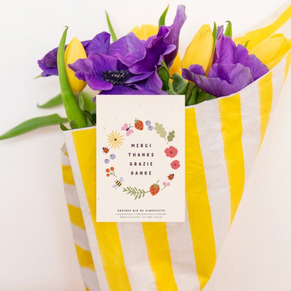 carte de remerciement à planter