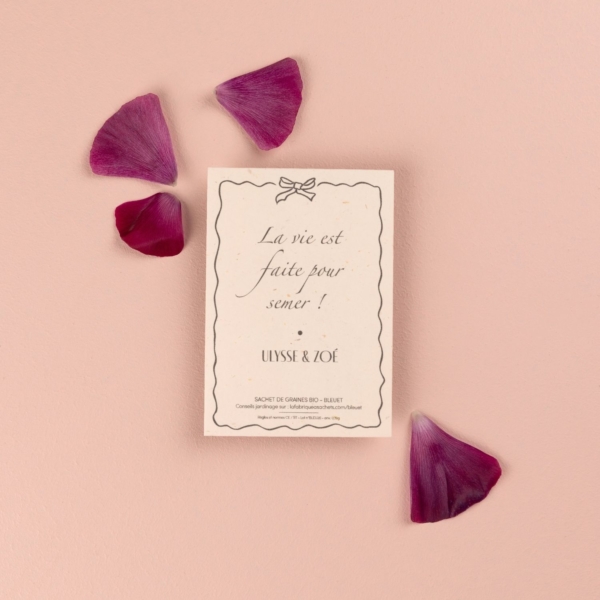 Romantique – Sachets de graines personnalisés mariage