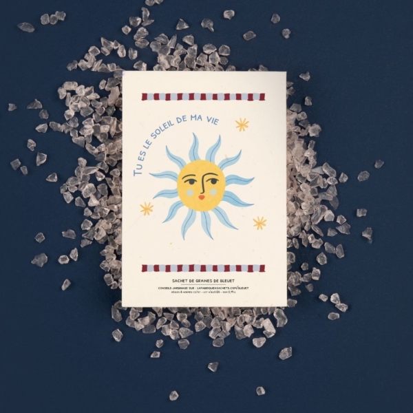Sachet de graines blanc moucheté tu es le soleil de ma vie