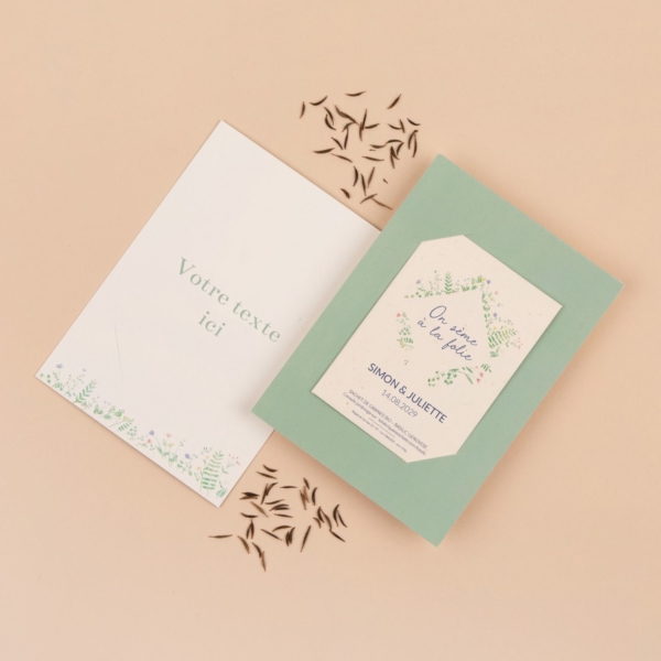 Printemps - Faire-part de mariage à planter