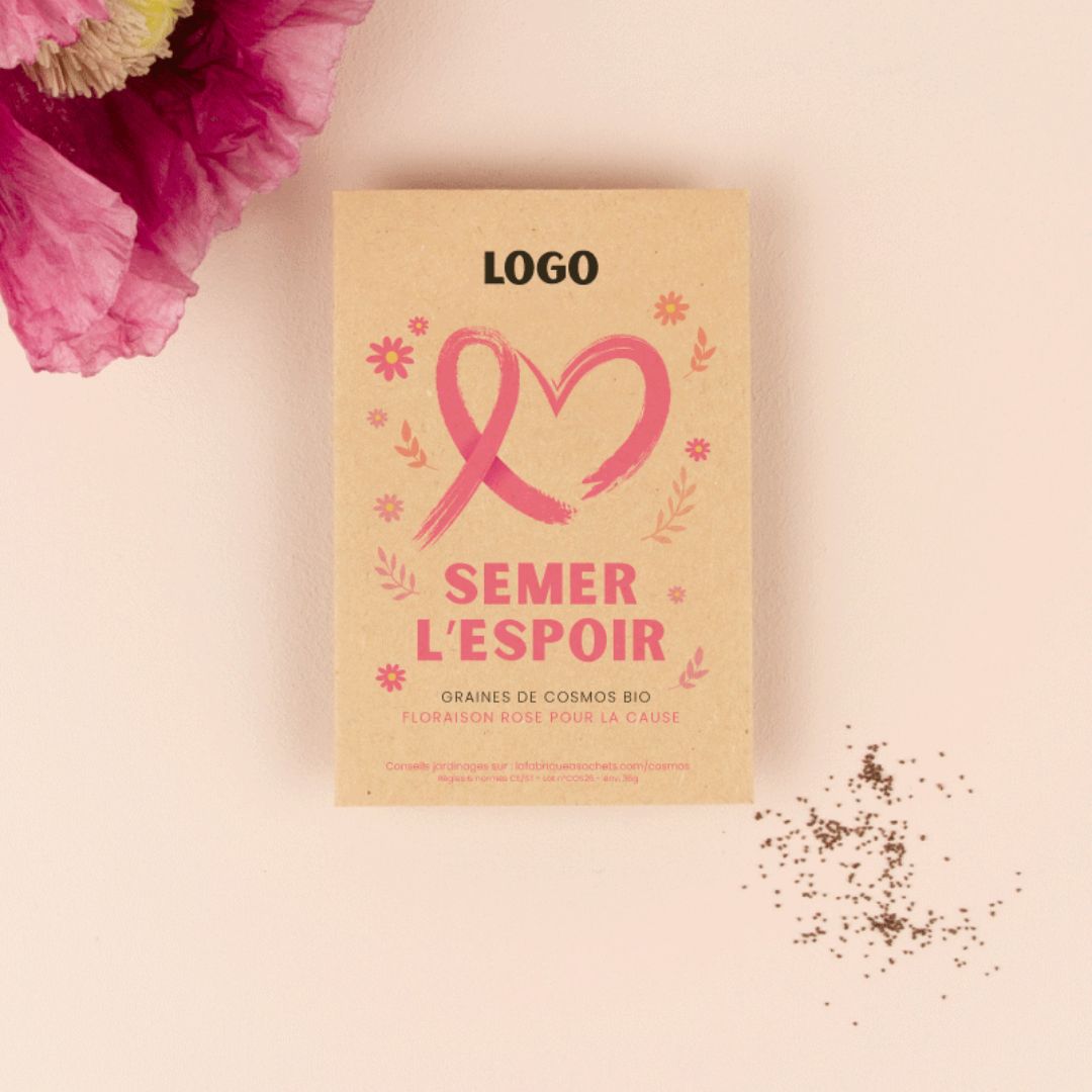 Sachet de graines kraft Octobre Rose