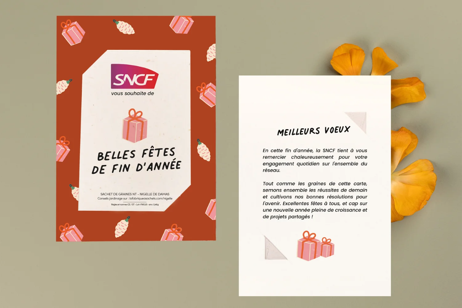 Modèle de carte de voeux à semer